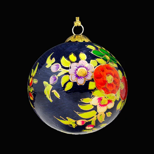 Royal Blue Blooms Christmas bauble