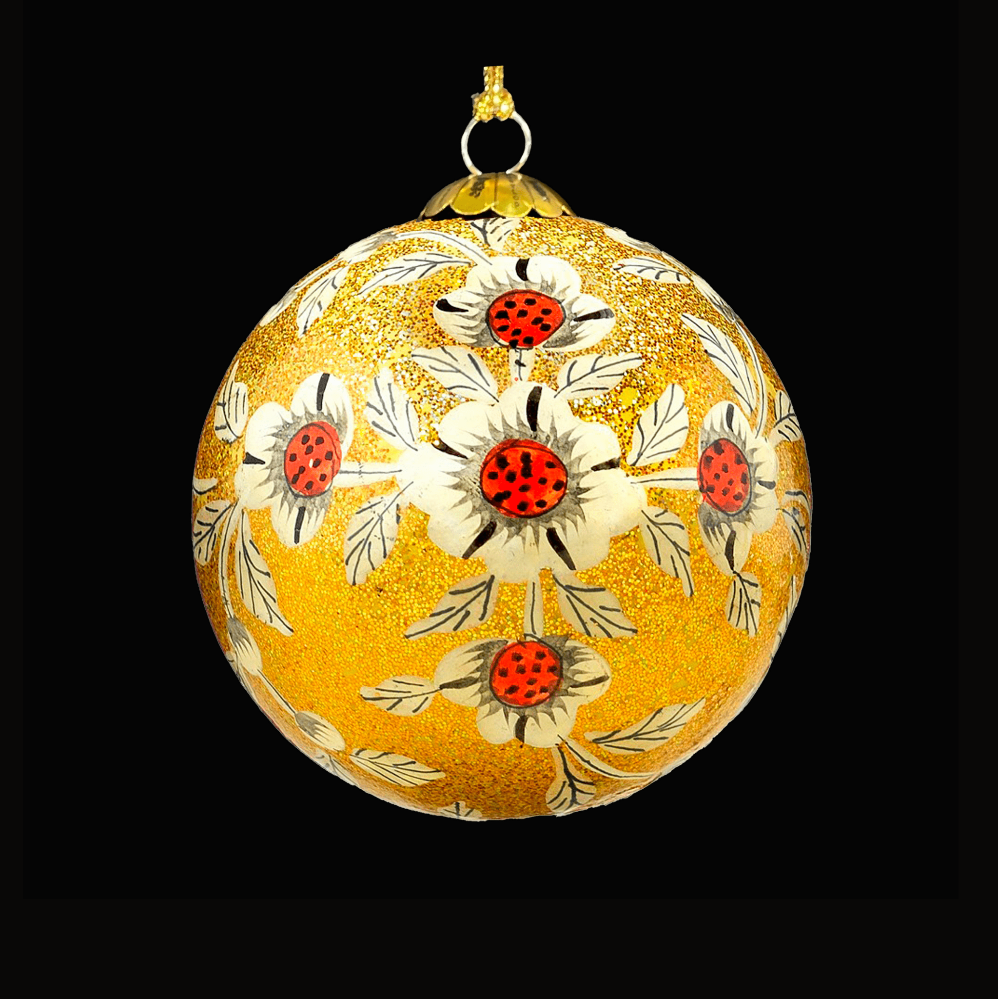Glitter Daisies Christmas Bauble