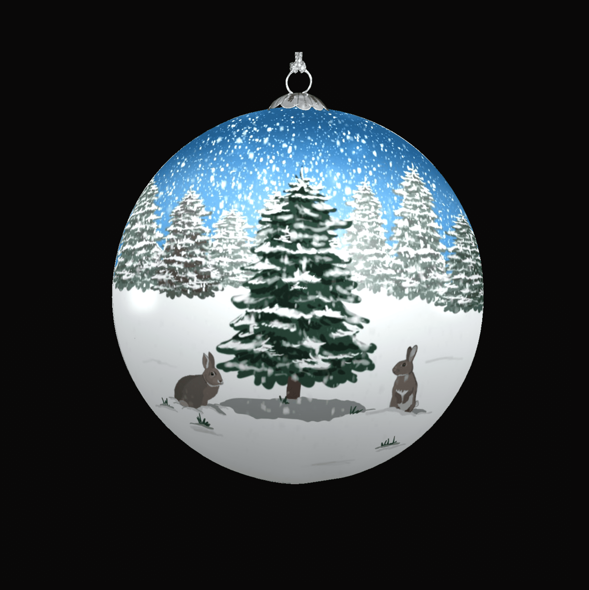 Snow Bunnies Christmas Baubles
